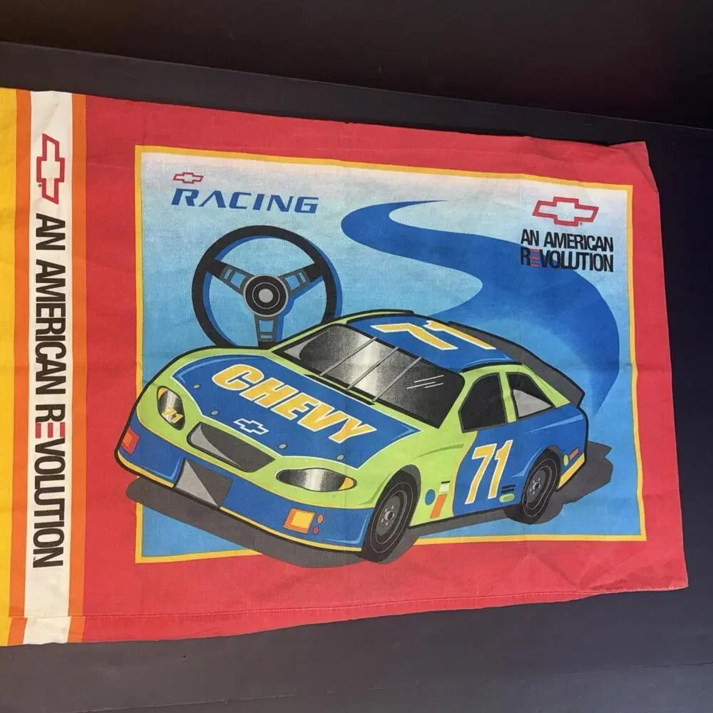 Vintage 80's Chevy Chevrolet‎ Racing Standard Pillow Case An American Revolution